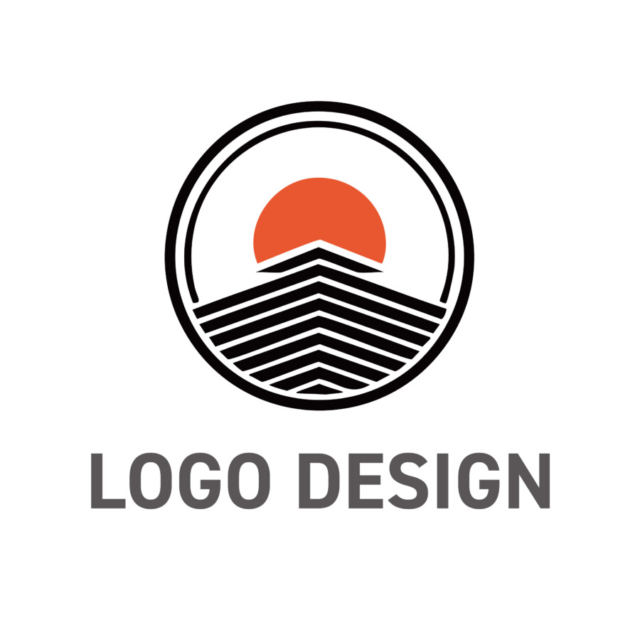 揺るぎない礎と未来への日の出、目標達成を象徴するロゴデザイン