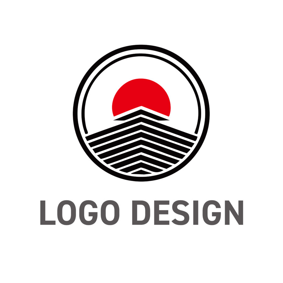 揺るぎない礎と未来への日の出、目標達成を象徴するロゴデザイン