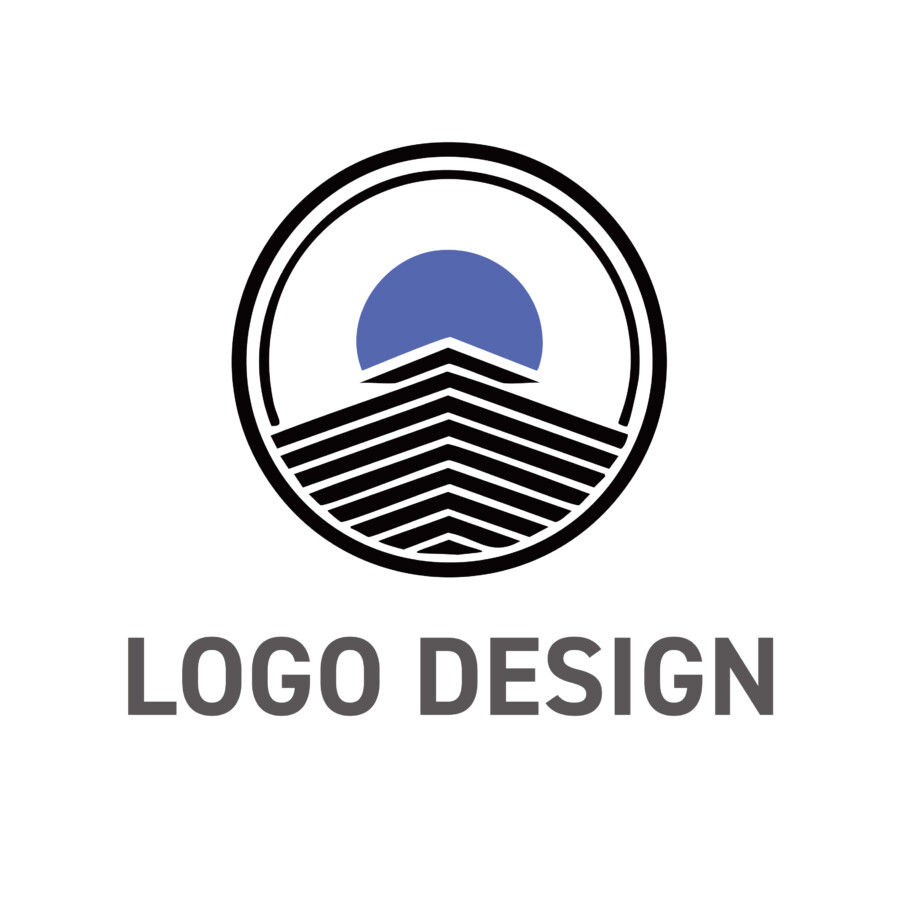 揺るぎない礎と未来への日の出、目標達成を象徴するロゴデザイン