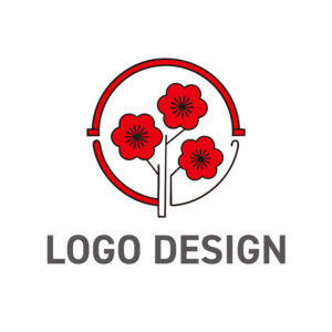 凛とした梅の花が彩る、和モダンで優雅なロゴデザイン