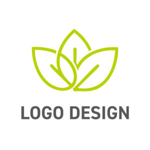成長とフレッシュさを象徴する、3枚の葉のロゴデザイン