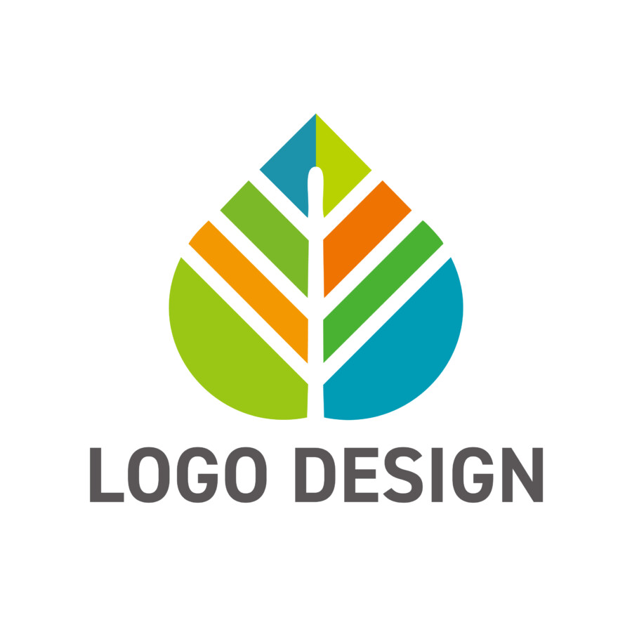 多様性の調和を表現する、一枚の葉のロゴデザイン