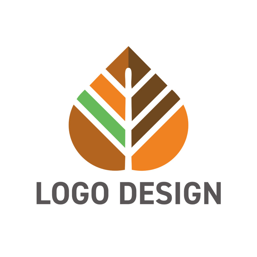 多様性の調和を表現する、一枚の葉のロゴデザイン