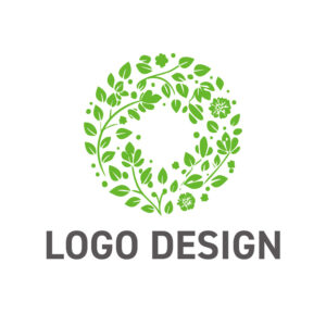豊かな生命の輪を描く、ボタニカルリースのロゴデザイン