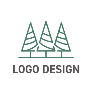 シンプルな線で森の静けさを描いた、モダンなロゴデザイン