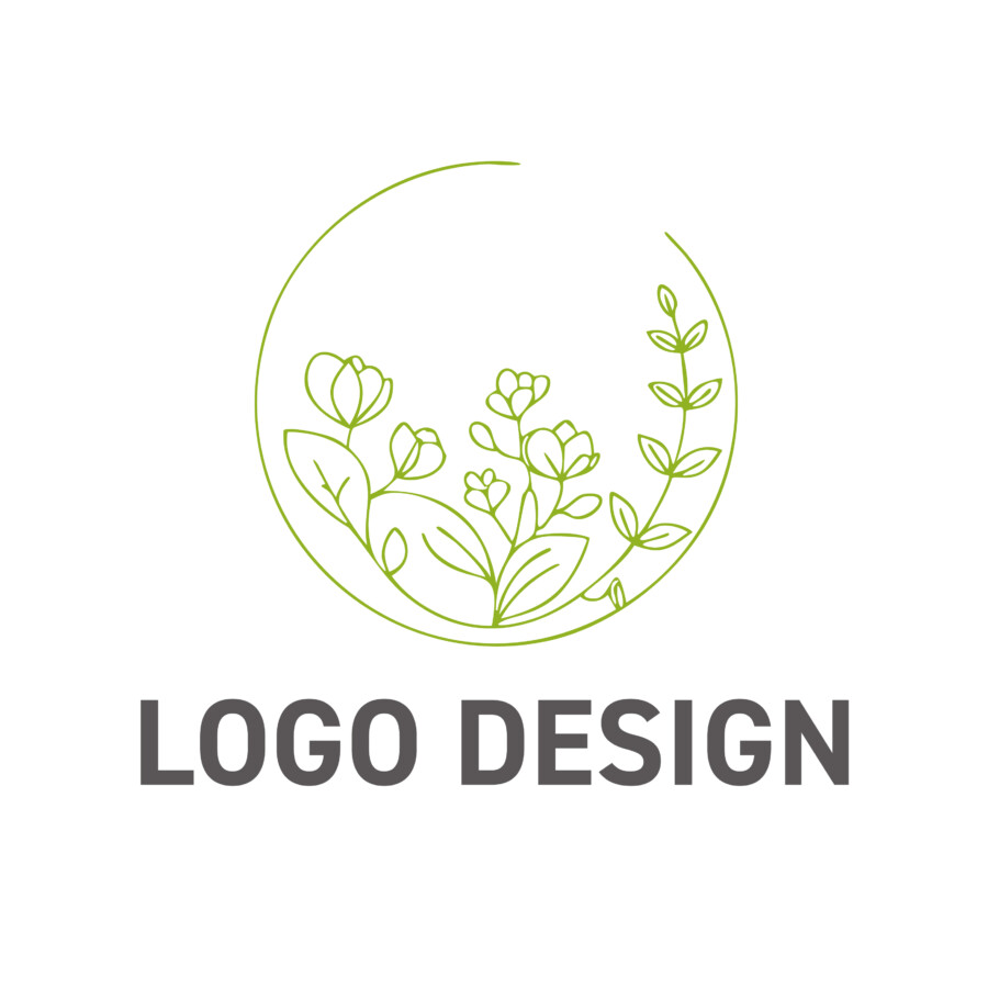 手描きの優しさで野の花を描いた、繊細なロゴデザイン