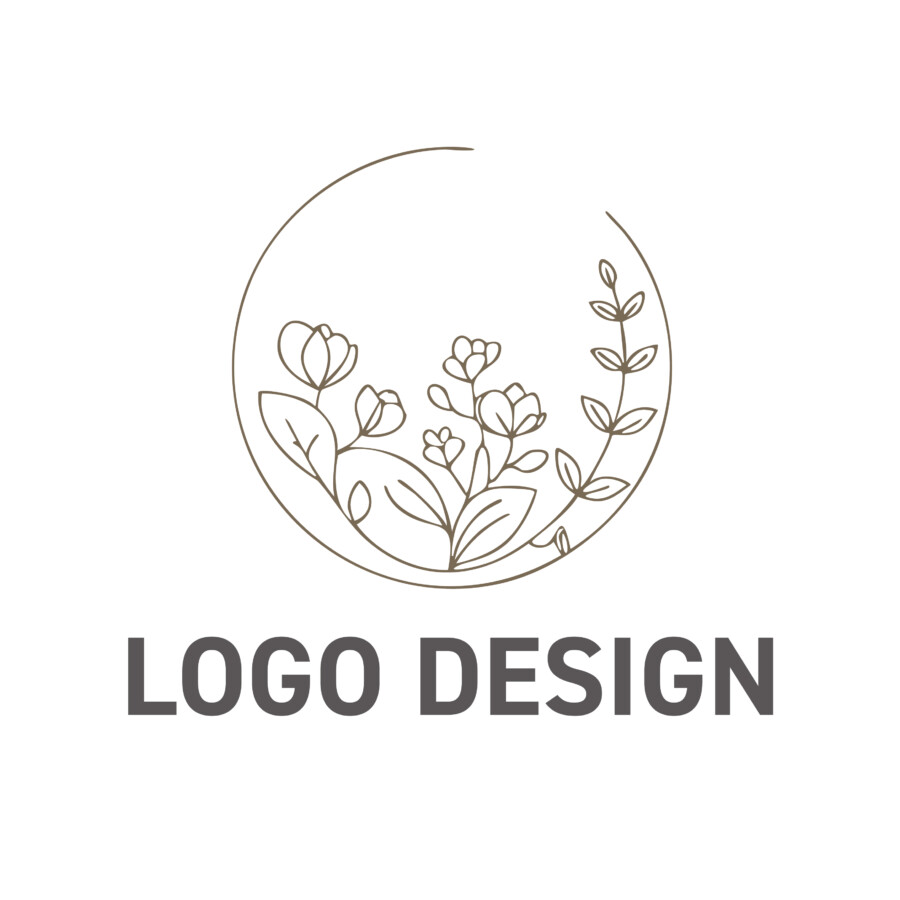 手描きの優しさで野の花を描いた、繊細なロゴデザイン