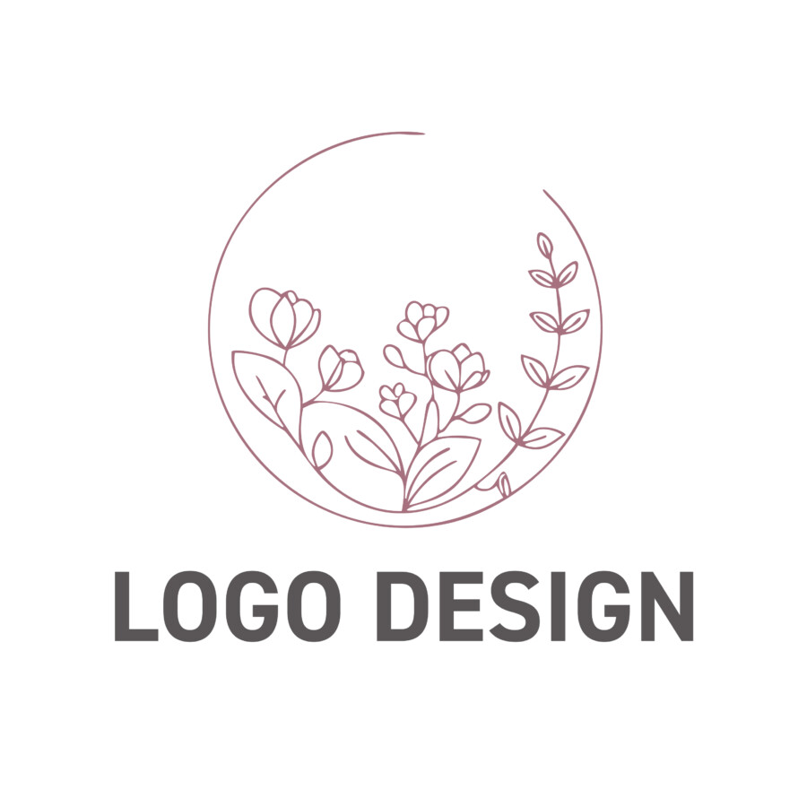 手描きの優しさで野の花を描いた、繊細なロゴデザイン