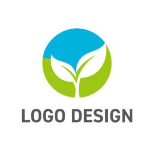 大地と空の恵みを受けて育つ若葉のロゴデザイン