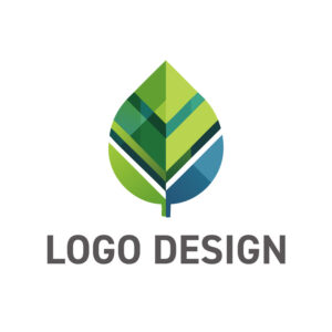 自然と技術の融合を象徴する、ジオメトリックなロゴデザイン