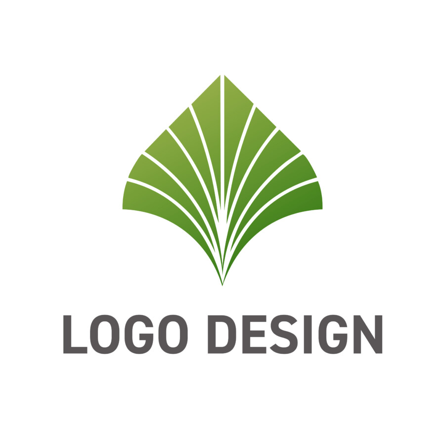 気品と生命力が広がる、イチョウの葉のロゴデザイン