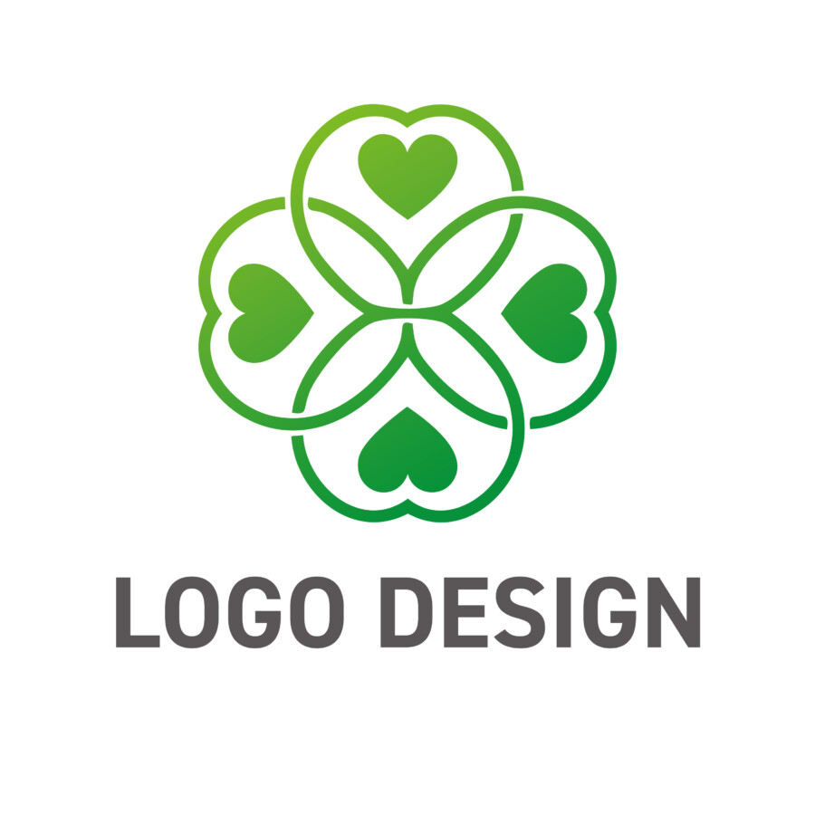 絆と成長を育む、ハートが連なるロゴデザイン