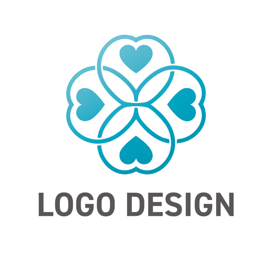 絆と成長を育む、ハートが連なるロゴデザイン