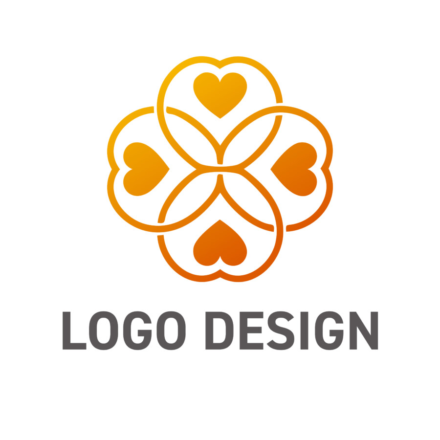 絆と成長を育む、ハートが連なるロゴデザイン