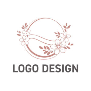 優しい時間が流れる、手描きのフラワーリース・ロゴデザイン