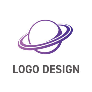 惑星を巡る軌道が、スピード感とグローバルな繋がりを描くロゴデザイン