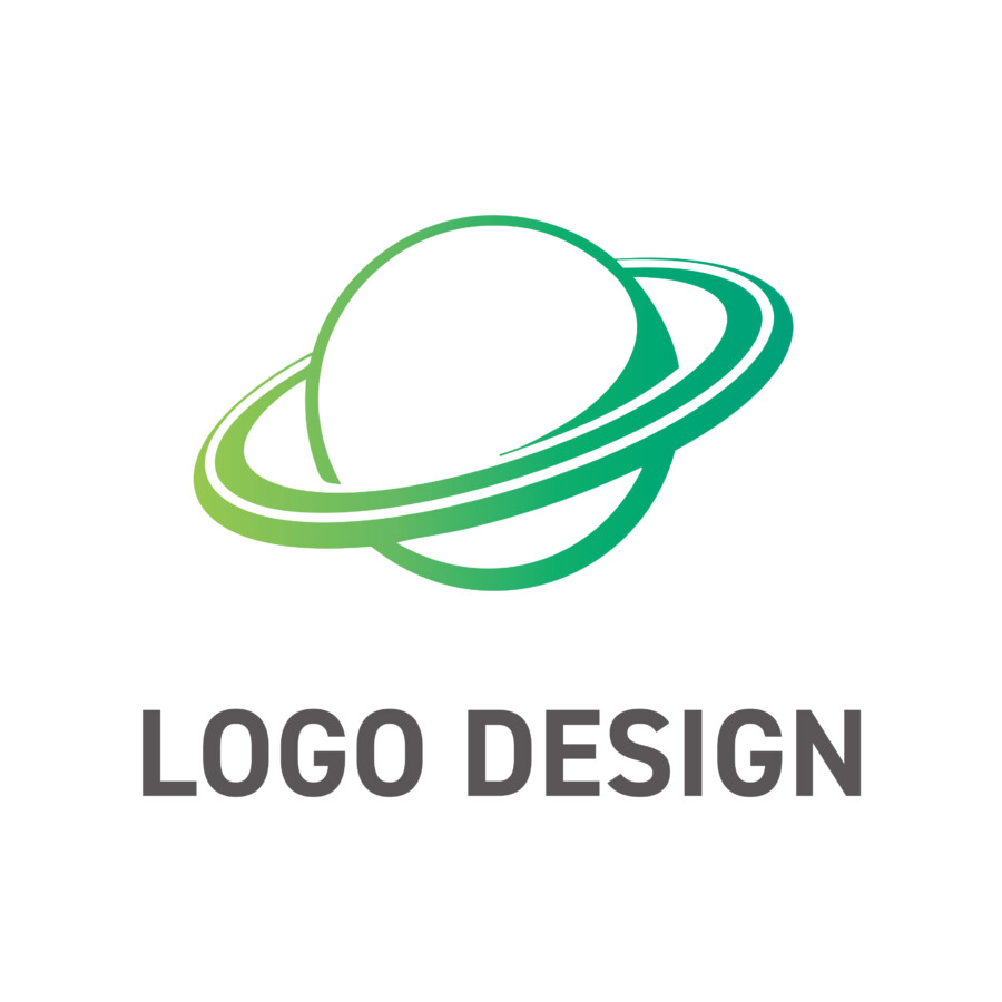 惑星を巡る軌道が、スピード感とグローバルな繋がりを描くロゴデザイン