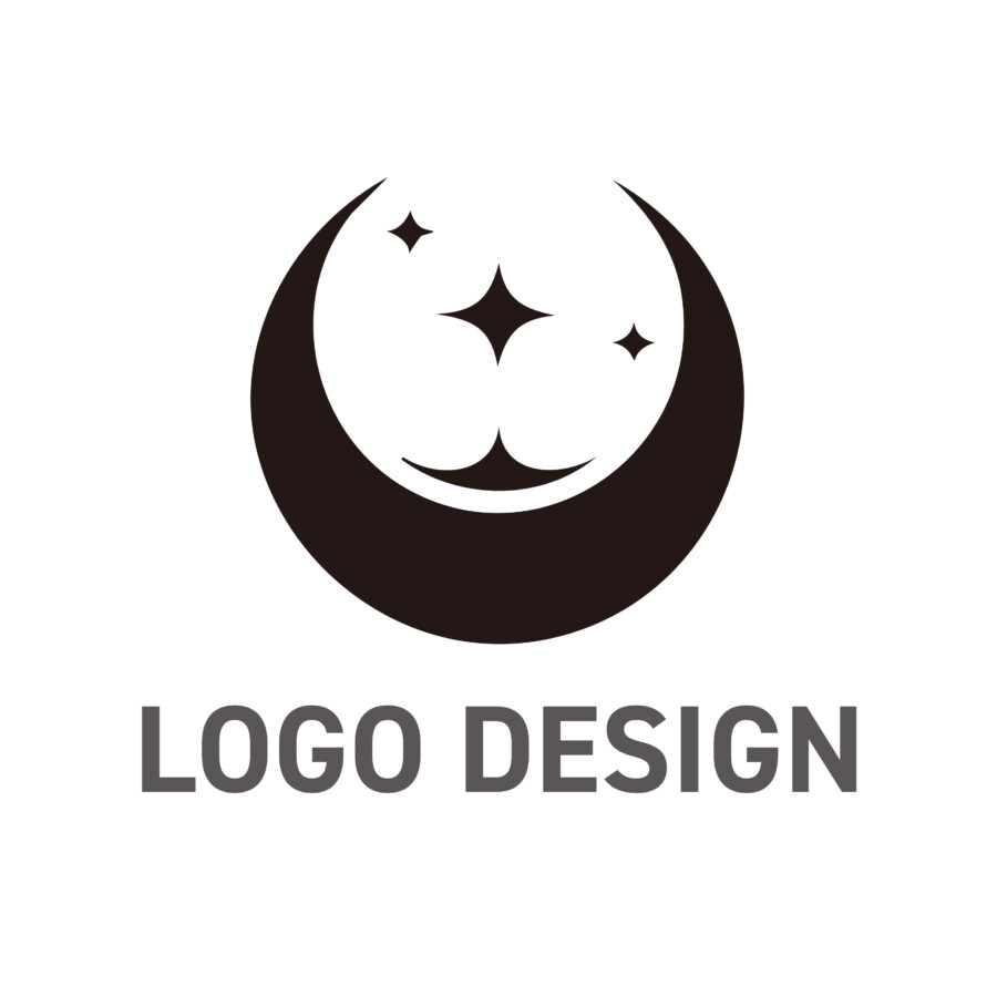 月と星のきらめきが導く、特別な体験を約束するロゴデザイン