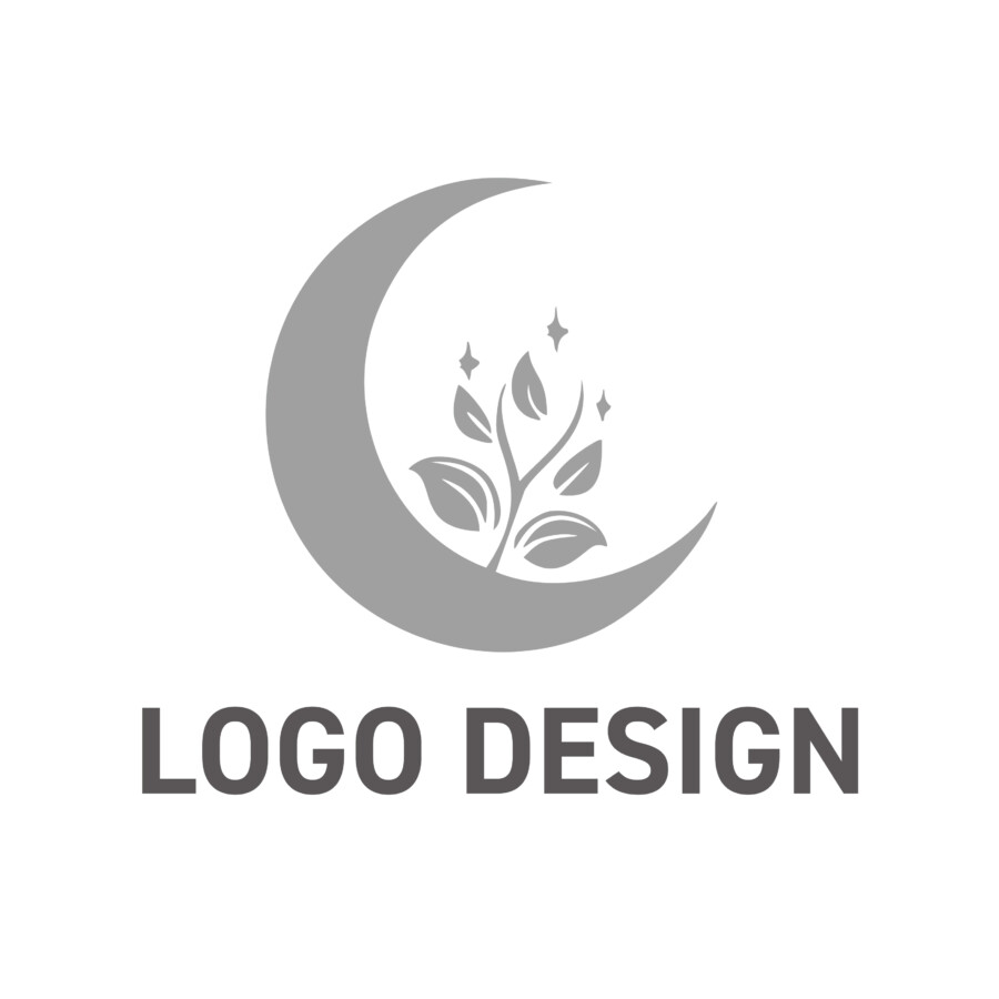 静寂な月の下で育む、内なる輝きと成長のロゴデザイン