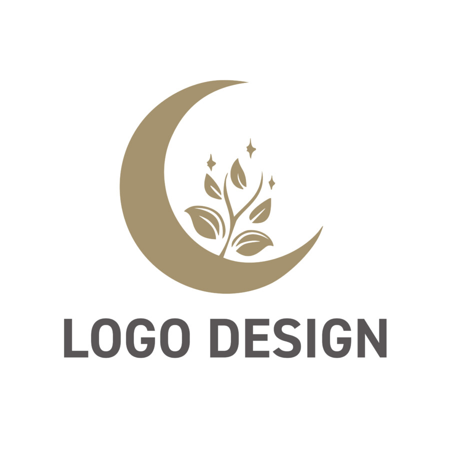 静寂な月の下で育む、内なる輝きと成長のロゴデザイン