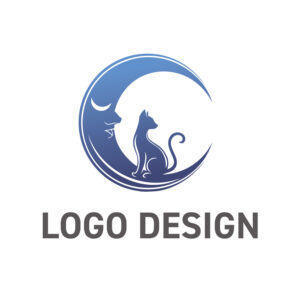 月と猫が織りなす、幻想的な夜の物語を描いたロゴデザイン