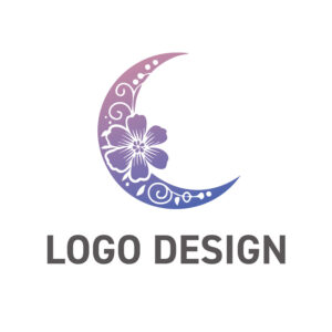 月夜に咲く一輪の花、エキゾチックで華やかなロゴデザイン