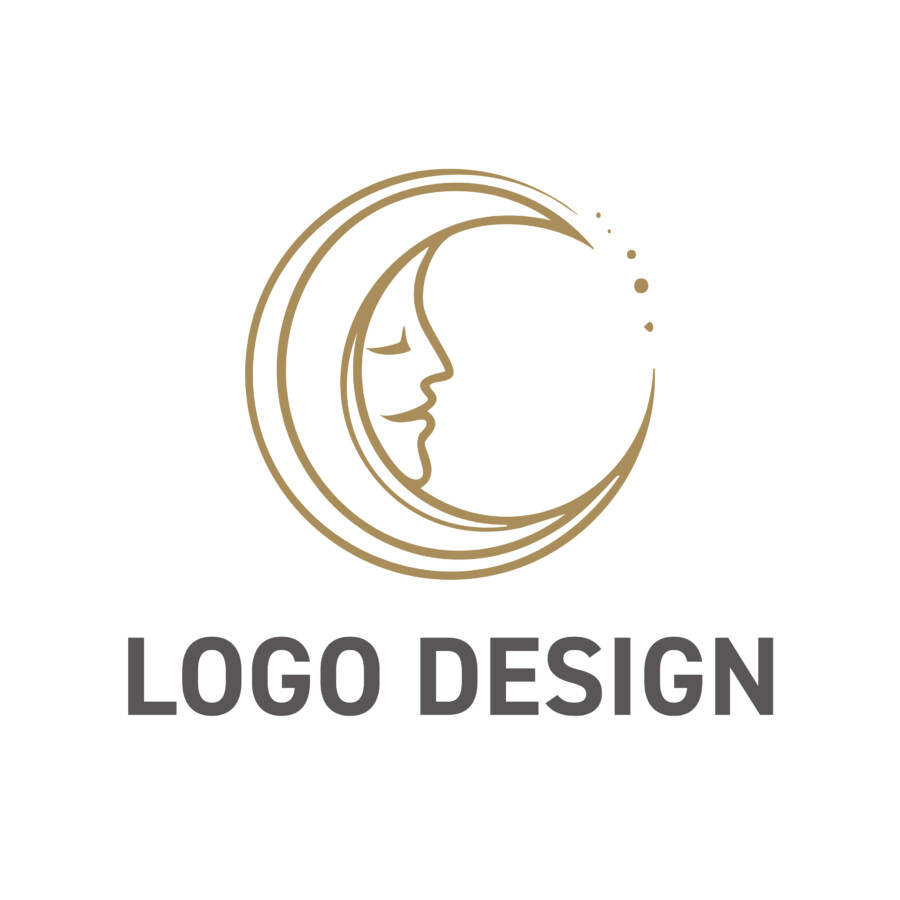 月の静けさに美が宿る、エレガントで繊細なロゴデザイン