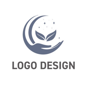 優しい手で、自然の恵みと希望を育むロゴデザイン