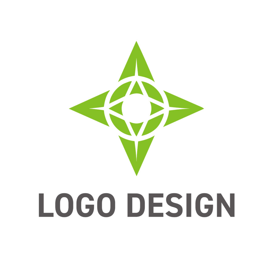 進むべき道を指し示す、精密技術のコンパスロゴデザイン