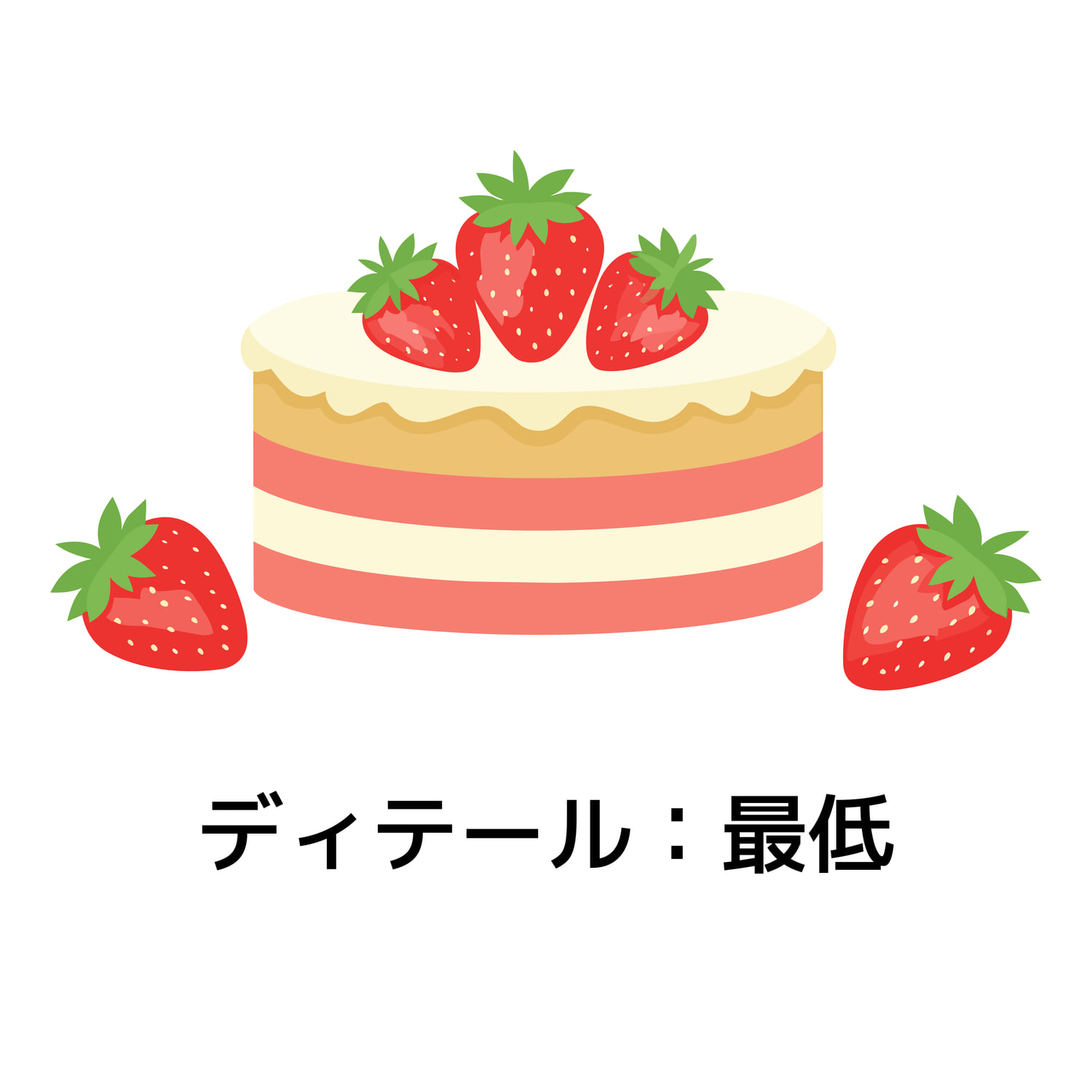 いちごのショートケーキのベクター生成例：最低