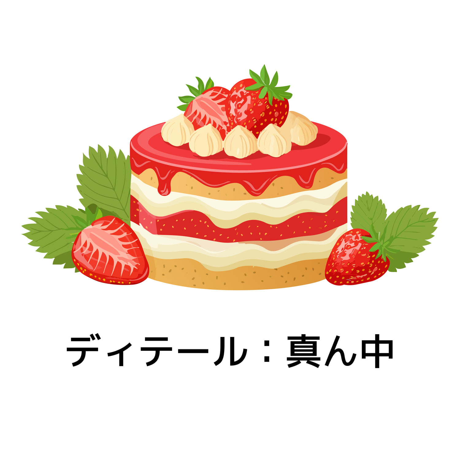 いちごのショートケーキのベクター生成例：真ん中