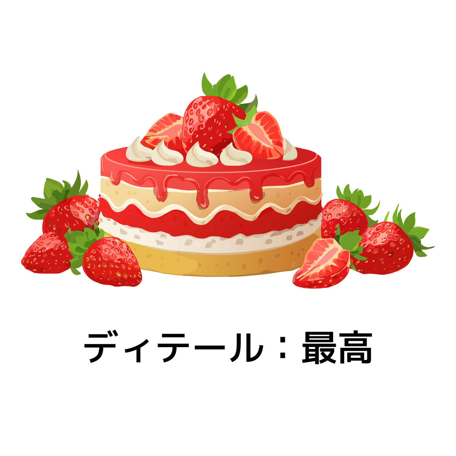 いちごのショートケーキのベクター生成例：最高