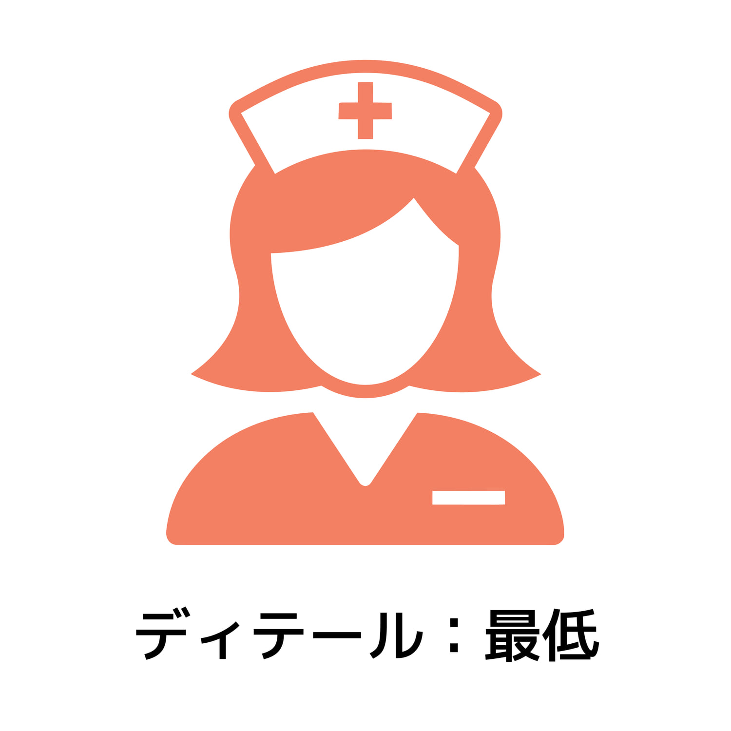 看護師のアイコンのディテール比較：最低