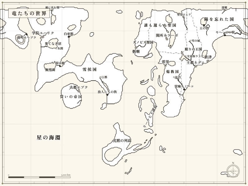 白地図様式の地図