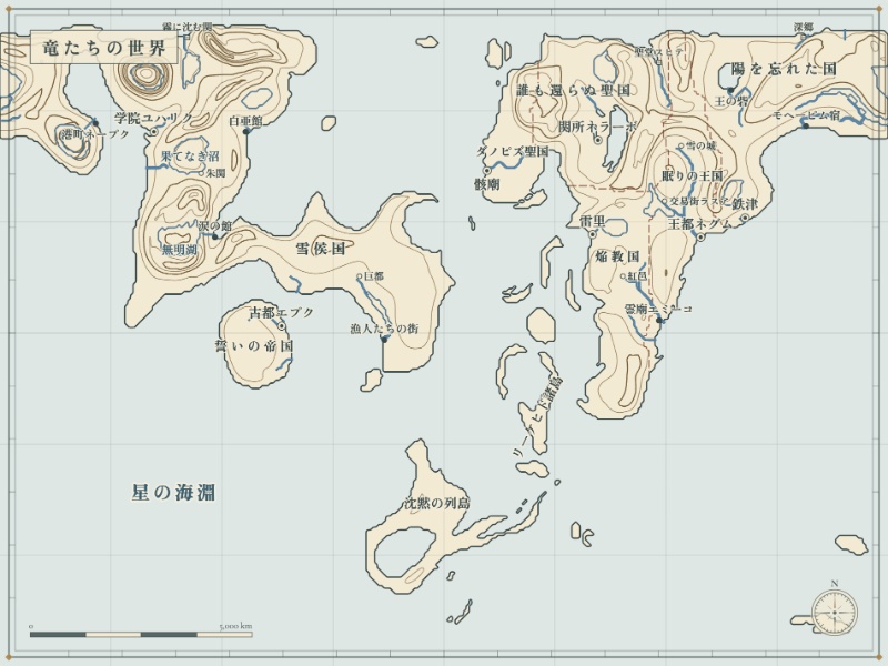 等高線様式の地図