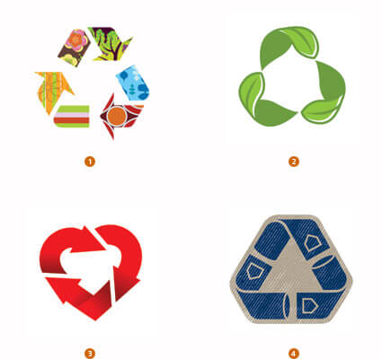 リサイクルマークのようなロゴ