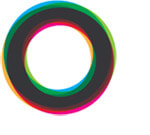 色付き円のロゴ