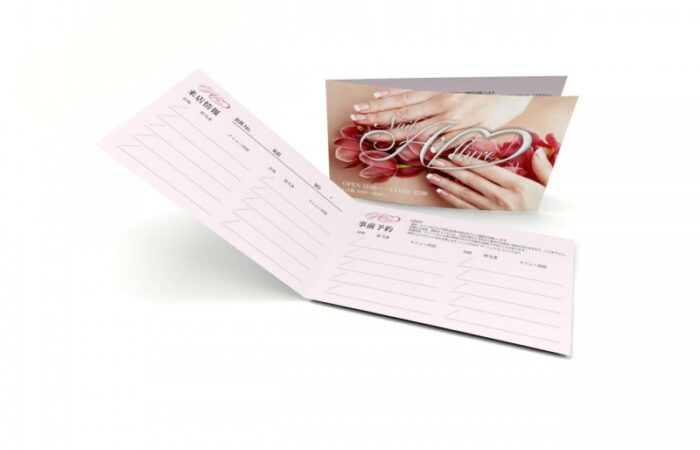 ショップカード制作事例 – ネイルサロンの上品なショップカードデザイン