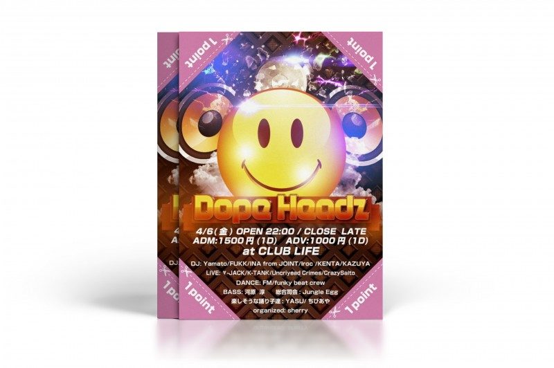 チラシ制作事例 – キュートなHIPHOPイベントのチラシデザイン