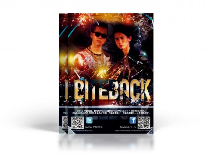 2人組アーティストの紹介チラシ