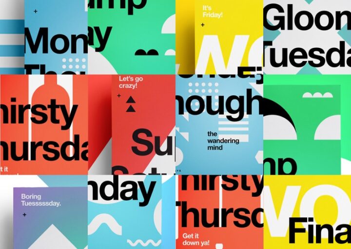 1週間の気持ちの変化を描いたポスターデザイン