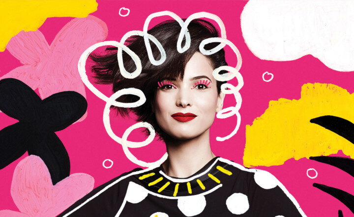 ポップなコラージュを用いた広告デザイン