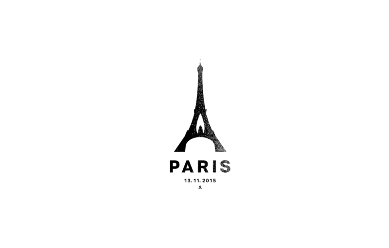 パリに哀悼を捧げるロゴ