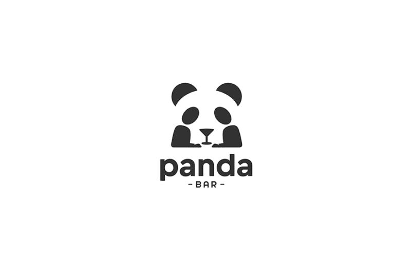 パンダとバーを組み合わせたロゴ