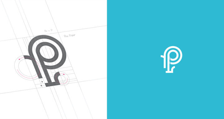 グリッド設計のロゴデザイン