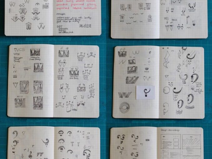 ロゴデザインのスケッチ