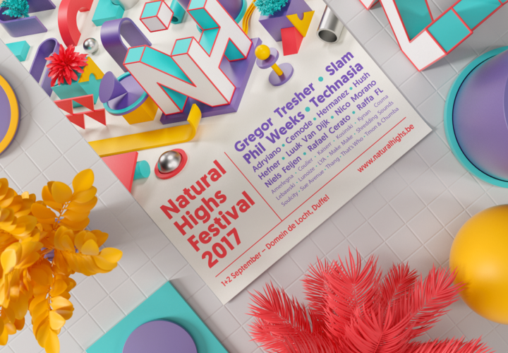 3Dグラフィックスが美しいイベントチラシ・ポスター