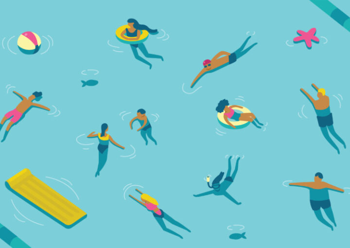 水着女性が主役の夏らしいポスターデザインについて