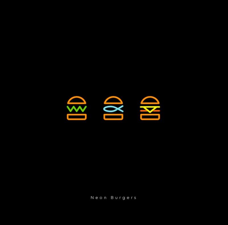 ロゴ作成例_Neon-Burgers