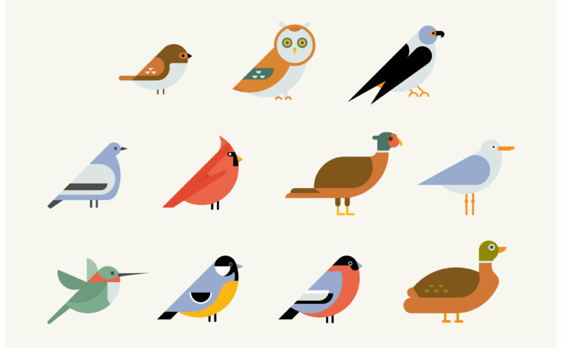 鳥を使ったロゴ作成例